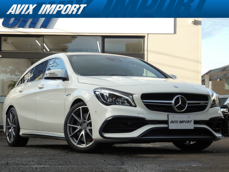 AMG CLAクラス CLA45 4MATIC ｼｭｰﾃｨﾝｸﾞB 後期型 ﾊﾟﾉﾗﾐｯｸR 黒革 ｼｰﾄﾋｰﾀｰ 純正HDDﾅﾋﾞ地ﾃﾞｼﾞ Apple CarPlay Bｶﾒﾗ＆PTS LEDﾗｲﾄ ｱﾝﾋﾞｴﾝﾄﾗｲﾄ ﾚｰﾀﾞｰｾｰﾌﾃｨPKG 赤ｷｬﾘﾊﾟｰ 純正18ｲﾝﾁAW