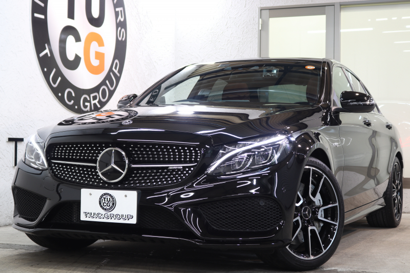 AMG Cクラス C43 4MATIC ｴｸｽｸﾙｰｼﾌﾞ&ﾚｰﾀﾞｰｾｰﾌﾃｨPKG　中期 1ｵｰﾅｰ ｷｰﾚｽｺﾞｰ 赤本革 ﾊﾟﾉﾗﾏSR ﾍｯﾄﾞｱｯﾌﾟD HDDﾅﾋﾞTV BT音楽 ﾊﾞｯｸｶﾒﾗ PTS LEDﾗｲﾄ 自動ﾄﾗﾝｸ ﾊﾝｽﾞﾌﾘｰA AMG専用装備&ﾁｭｰﾆﾝｸﾞﾀﾞｲﾅﾐｯｸS 9AT　2年保証