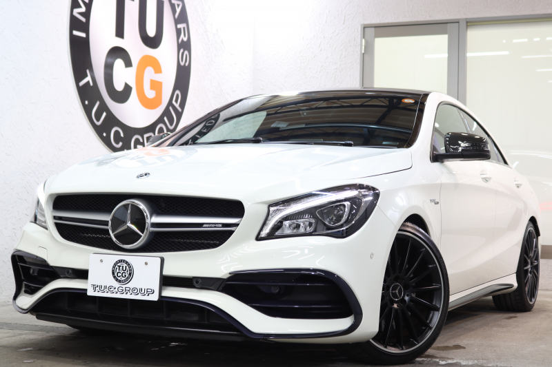 AMG CLAクラス CLA45 4MATIC ﾚｰﾀﾞｰｾｰﾌﾃｨPKG　後期 ｷｰﾚｽｺﾞｰ 黒本革 ﾊﾟﾉﾗﾏSR HDDﾅﾋﾞTV&ｷｬﾝｾﾗｰ ｽﾏﾎ連携 BT音楽 ﾊﾞｯｸｶﾒﾗ PTS LEDﾗｲﾄ AMGｴｱﾛ&19AW ﾄﾗﾝｸﾘｯﾄﾞｽﾎﾟｲﾗｰ AMG専用装備&ﾁｭｰﾆﾝｸﾞ ﾀﾞｲﾅﾐｯｸｾﾚｸﾄ　2年保証