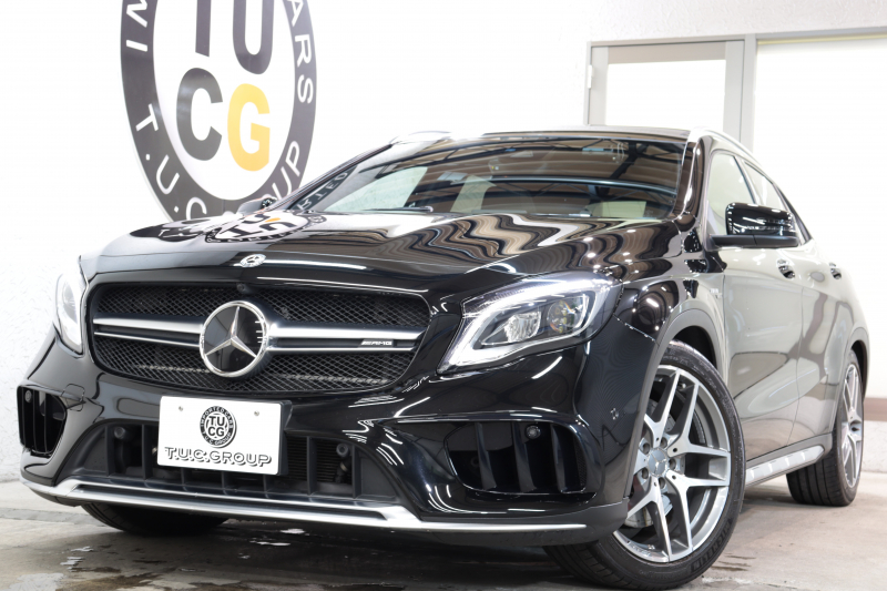 AMG GLA GLA45 4MATIC ﾚｰﾀﾞｰｾｰﾌﾃｨPKG　後期 ｷｰﾚｽｺﾞｰ 黒本革 SR HDDﾅﾋﾞTV ｽﾏﾎ連携 ﾊﾞｯｸｶﾒﾗ PTS LEDﾍｯﾄﾞﾗｲﾄ 自動Rｹﾞｰﾄ&ﾊﾝｽﾞﾌﾘｰA AMG専用装備&ﾁｭｰﾆﾝｸﾞ AMGｴｱﾛ&19AW 7AT　2年保証